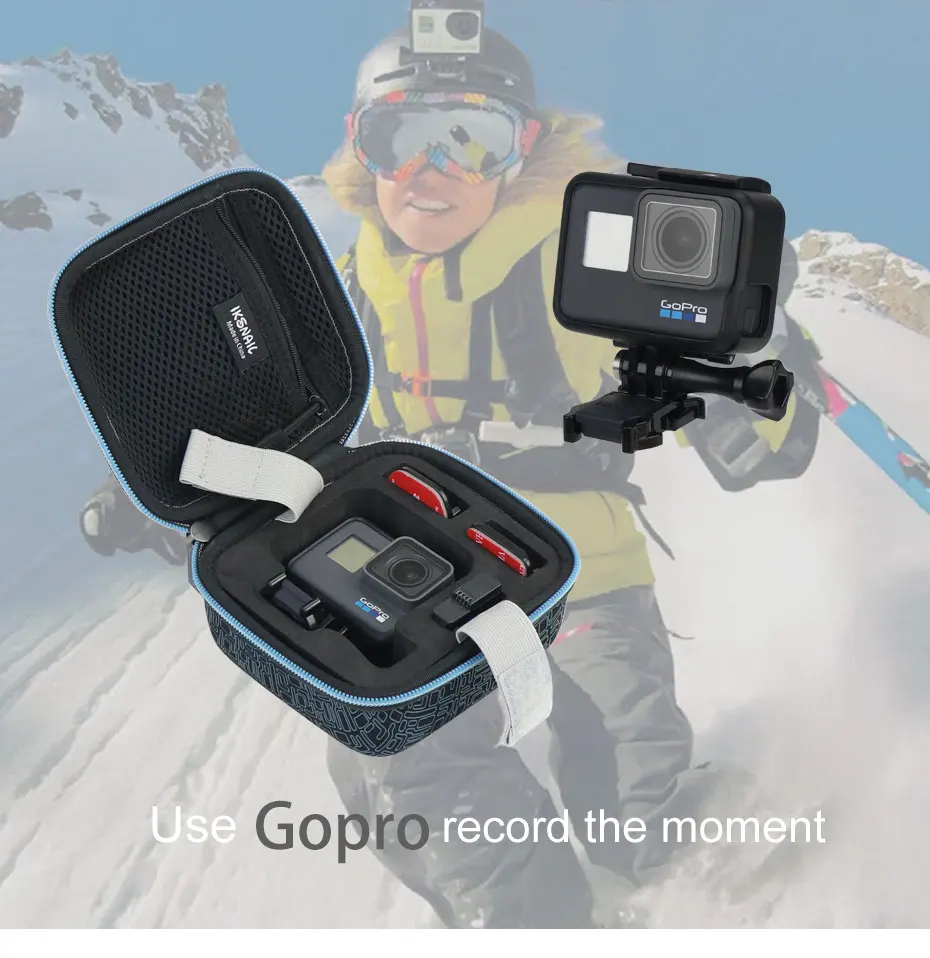 IKSNAIL Gopro аксессуары EVA защитный чехол для хранения чехол для Gopro Hero 5/6/7 крепление экшн-видеокамера для Камера аксессуары для сумки