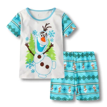 

Baby Girls Clothes Children Summer Cute Cartoon Patten Pyjamas Kids Cotton Sleepwear Pajamas Kids Princess Elsa Casaul Clothing
