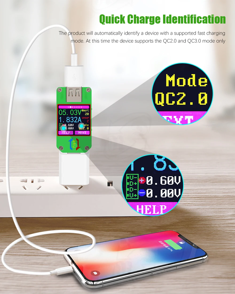 AT34 UM34/UM34C UM24/UM24C UM25/UM25C цветной ЖК-дисплей USB тестер напряжения измеритель тока Вольтметр USB Тестер