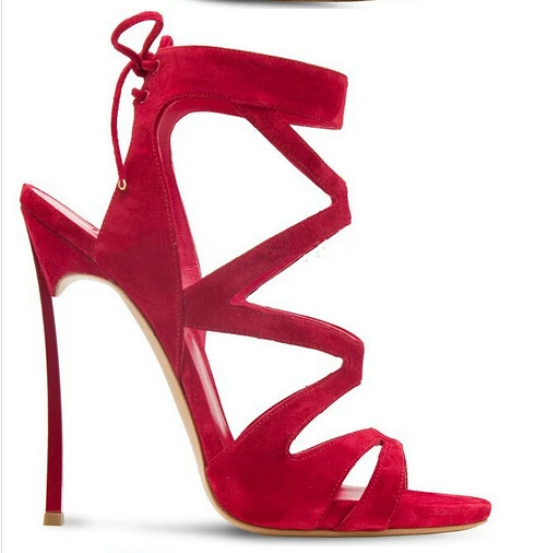 Cross-tied Cut-outs High Heels Sandals 