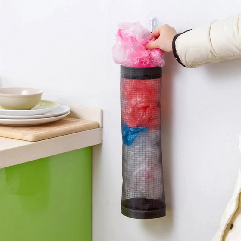 Домашний продуктовый мешок держатель настенный Диспенсер Для Хранения Пластиковый кухонный шкаф Органайзер подвесной мешок для мусора
