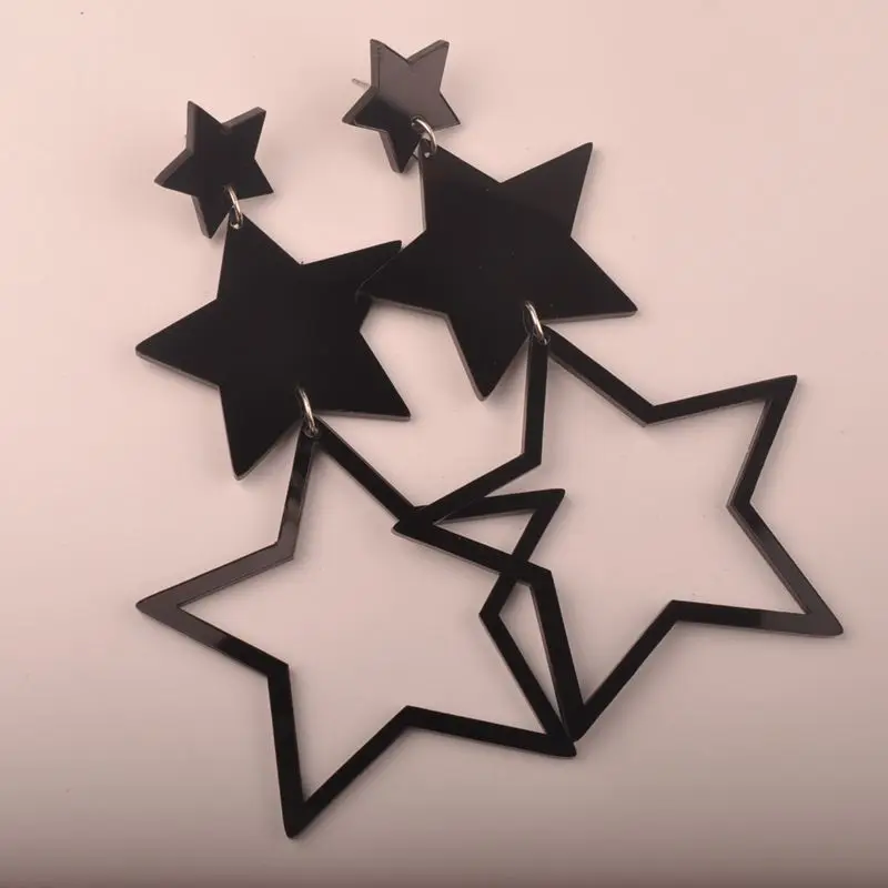 Fashion Long Black Star Drop Earrings Exaggerated Punk Style Fashion Long Black Star Drop Earrings Exaggerated Punk Style Trendy Earring For Women S Jewelry In From Accessories On