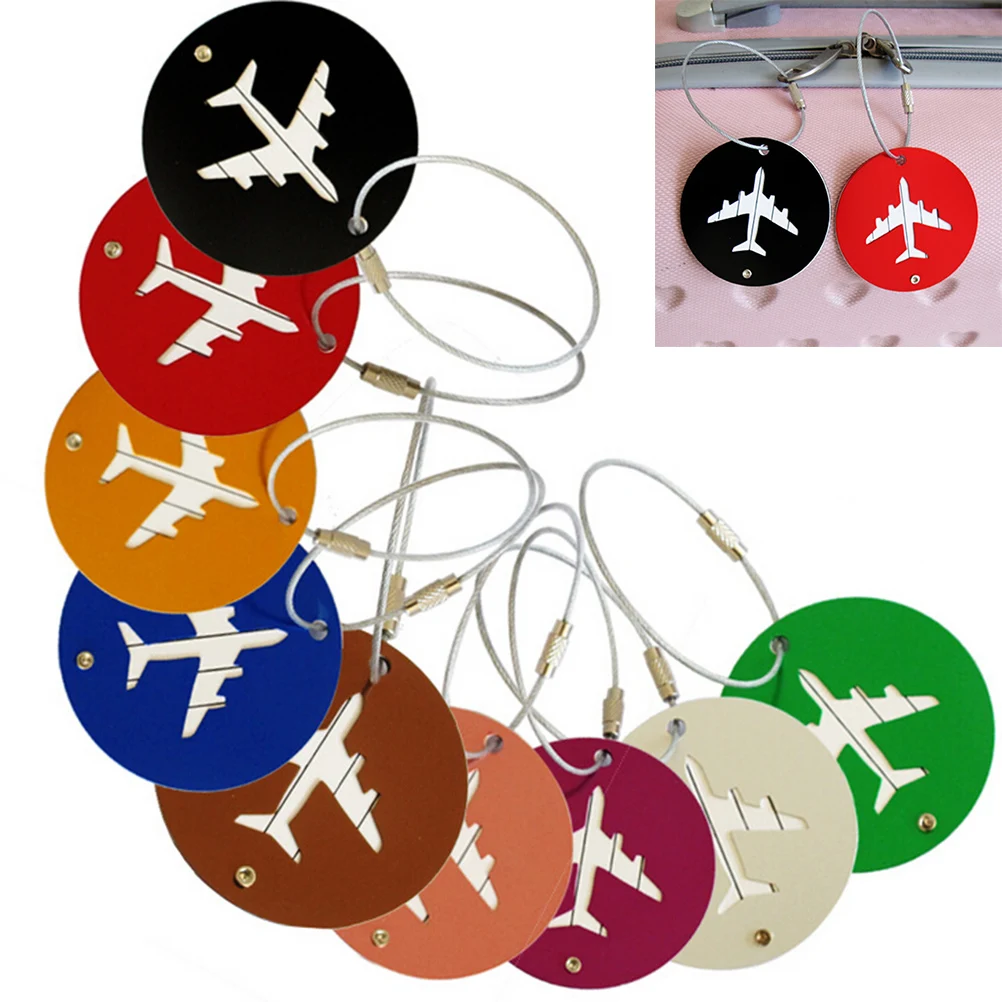 9 Colors High Quality New Metal Funky Travel Luggage Label Straps Suitcase Name ID Address Tags Luggage Tags