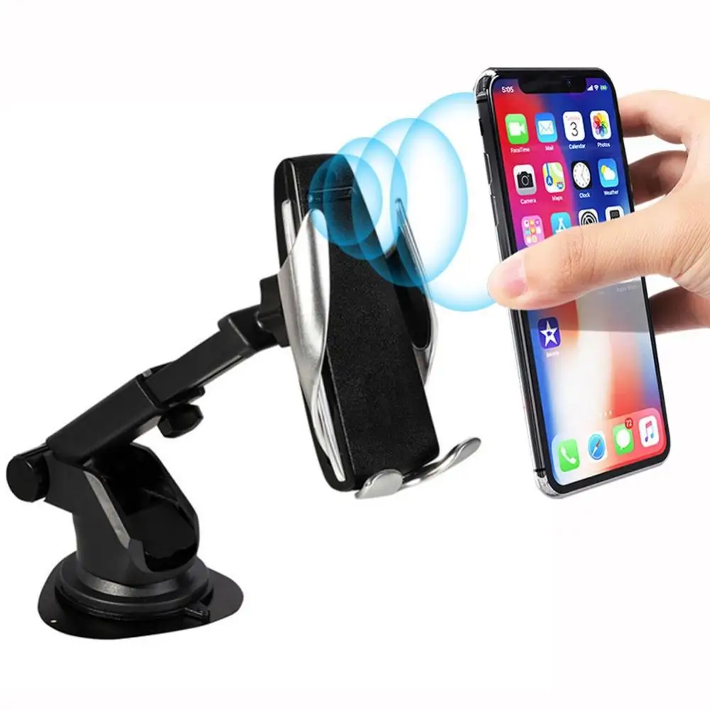 

New design 10W Wireless Car Charger S5 Automatic Clamping Fast Charging car infrared intelligent sensor wireless charger