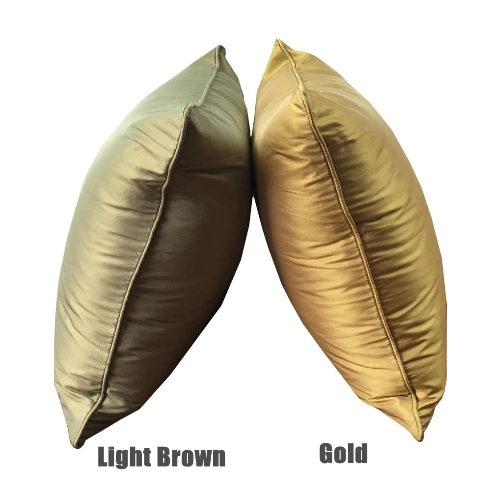 Free Shipping Luxurious Solid Plain dyed Woven Silk Cushion Cover Sofa