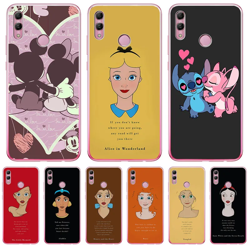 

Luxury For Huawei Honor 10 9 8 8X 8C 7A 7C 7X 7 6X 6A Lite Cover Case Silicone Funda Coque Etui Mickey Minnie woman Alice Stitch