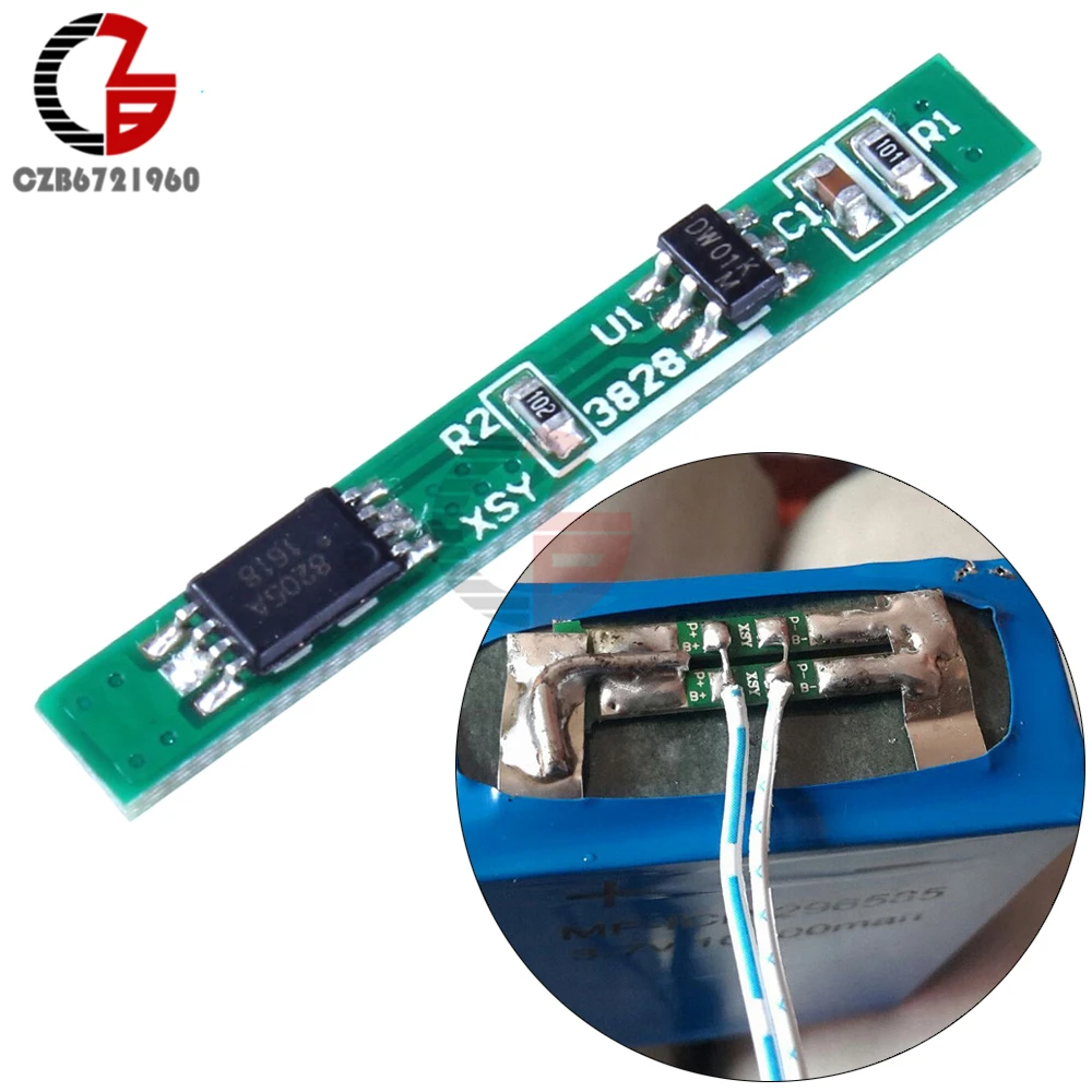 

2Pcs 1S 3.7V 2.5A Lithium Battery Protection Board BMS PCM PCB Polymer Over Charge Discharge Li-ion Protect Module