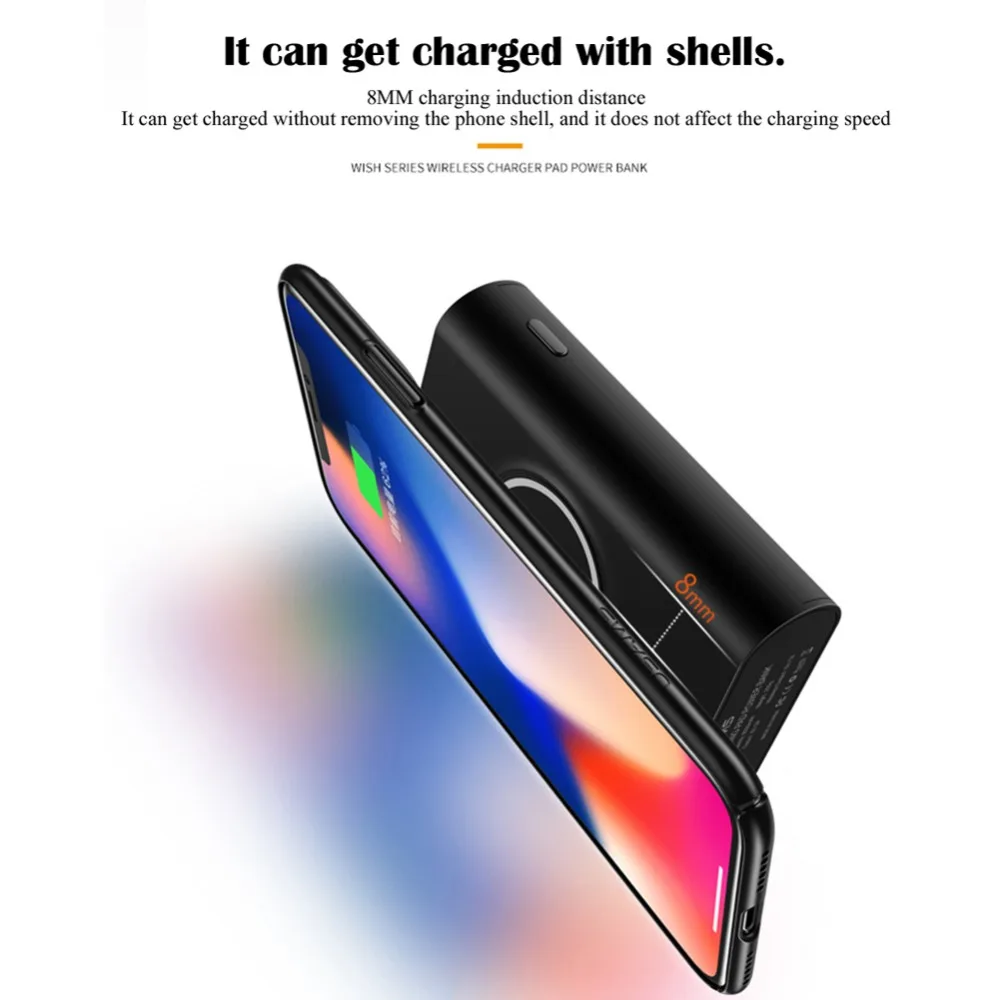 USAMS 8000mAh US-CD31 Wish Series Wireless Charger Power Bank Universal Mobile Phone Powerbank For iPhone X 8 Plus Samsung Etc. USAMS 8000mAh US-CD31 Wish Series Wireless Charger Power Bank Universal Mobile Phone Powerbank For iPhone X 8 Plus Samsung Etc.