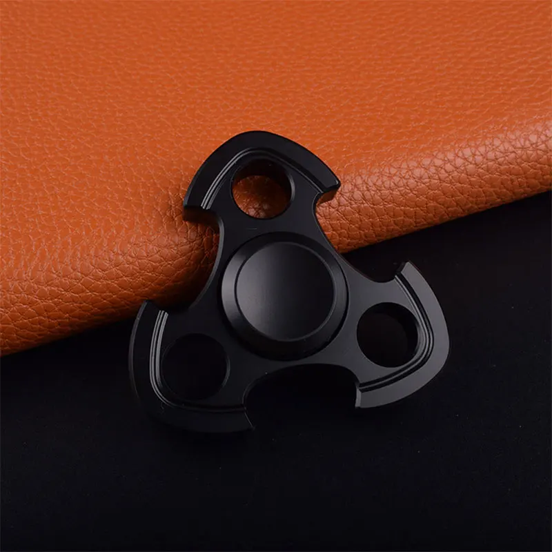 Pure Steel Three-leaf Shield Fidget Spinner Long Time Rotation Hand Spinner Adult Anti Stress ADHD Boring Toys Creative Leisure - Цвет: Matte black