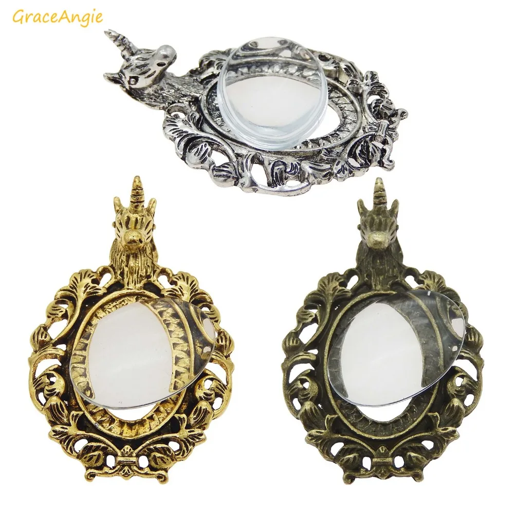 GraceAngie 3 компл./упак. Цинковый Сплав Единорог установка пустой поднос база со