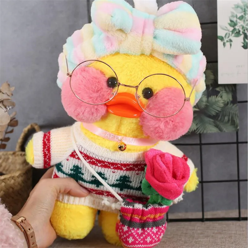 30 см LaLafanfan Kawaii кафе Мими желтая утка плюшевая игрушка милая мягкая кукла мягкие животные куклы детские игрушки подарок на день рождения для детей - Цвет: NO.23