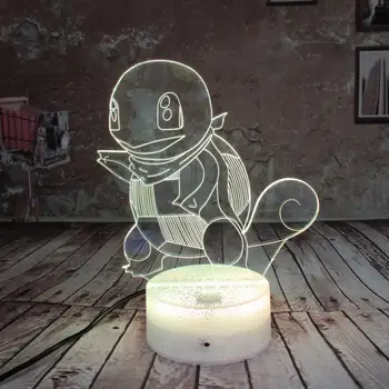 

3D Pokemon LED Night Light Squirtle 7 Colors Gradual Changing Touch USB Table Lamp Holiday Gifts or Home Decorations Kid Gift