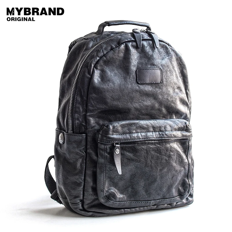 

MYBRANDORIGINAL genuine leather backpacks for women cow leather men backpack big capacity vegetable tanned leather backpack B94