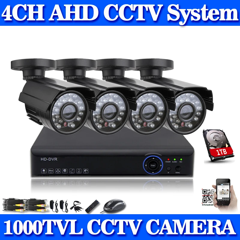 home cctv 4ch 960p 1080P 3g wifi dvr nvr recording kit 1000TVL Day Night Security Camera video surveillance system 4 channel