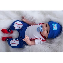 With Baseball Clothing 20 Inch Reborn Baby Boy Lifelike Silicone Soft Newborn Babies Real Touch Doll Toy Kids Birthday Xmas Gift