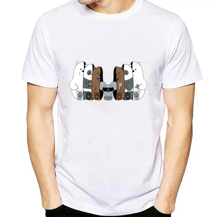 Забавная Мужская футболка с изображением голых медведей, модная мужская футболка с принтом медведя льда, короткий рукав, стекируемые повседневные топы в стиле Харадзюку, хип-хоп Футболка