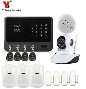 

YobangSecurity G90B Touch Keypad WIFI GSM GPRS Home Alarm System Android IOS APP Control IP Camera Smoke Sensor Kit