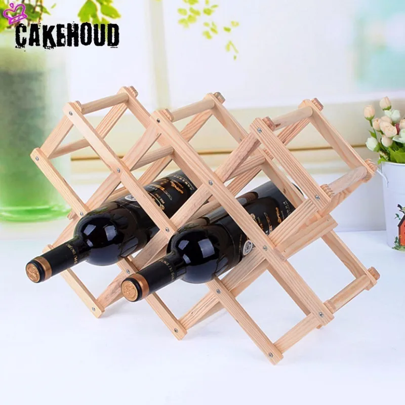 Креативная деревянная складная Винная стойка CAKEHOUD 3/6/10 бутилированная кухонная