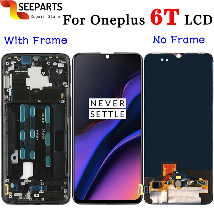 ЖК дисплей Oneplus 6T + панель сенсорного экрана дигитайзер в сборе сменный экран для