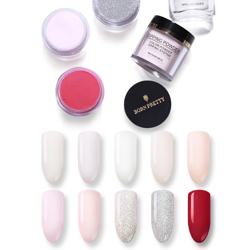 Polvo de uñas bonito de Nail Dipping con líquido de inmersión No necesita lámpara UV Natural de secado de uñas francesas de larga duración decoración
