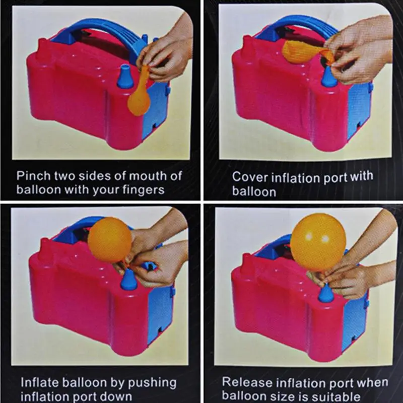 

High Voltage Double Hole AC Inflatable Electric Balloon Pump Air Balloon Pump Electric Balloon Inflator Pump Portable Air Blower