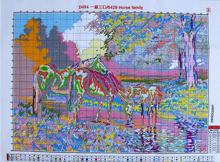 dmc вышивки крестом Семья лошадь 11CT 14CT DMC вышивки крестом комплект счетный китай крест комплекты для вышивания домашнего декора ремесла рукоделие набор для вышивания крестом
