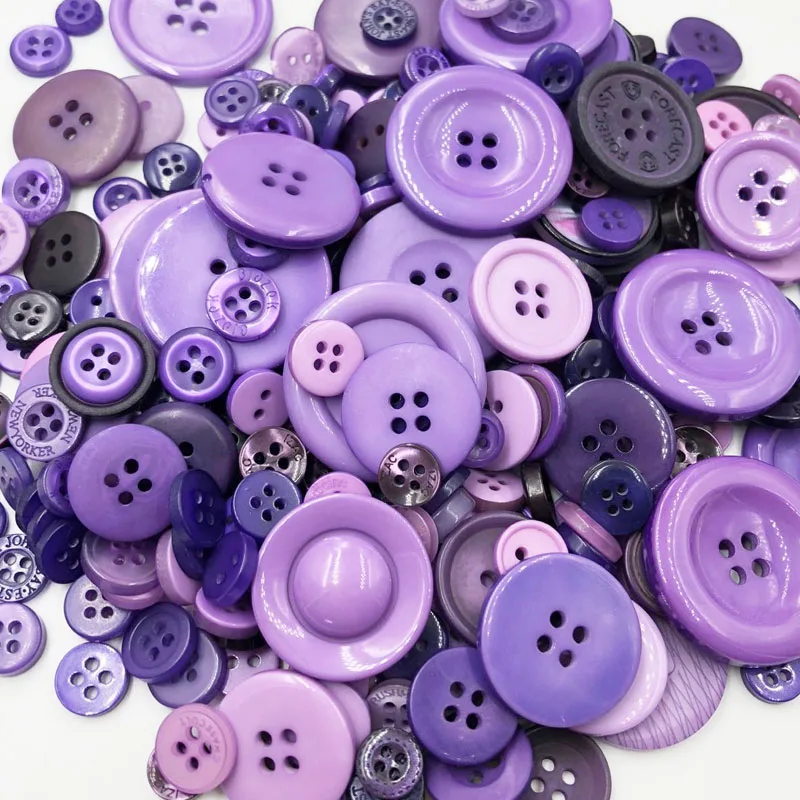 Purple mix size 50 Gram DIY Making Hand Knitting doll's clothing Buttons Resin Promotions Mixed Sewing Scrapbook PT224 | Дом и сад