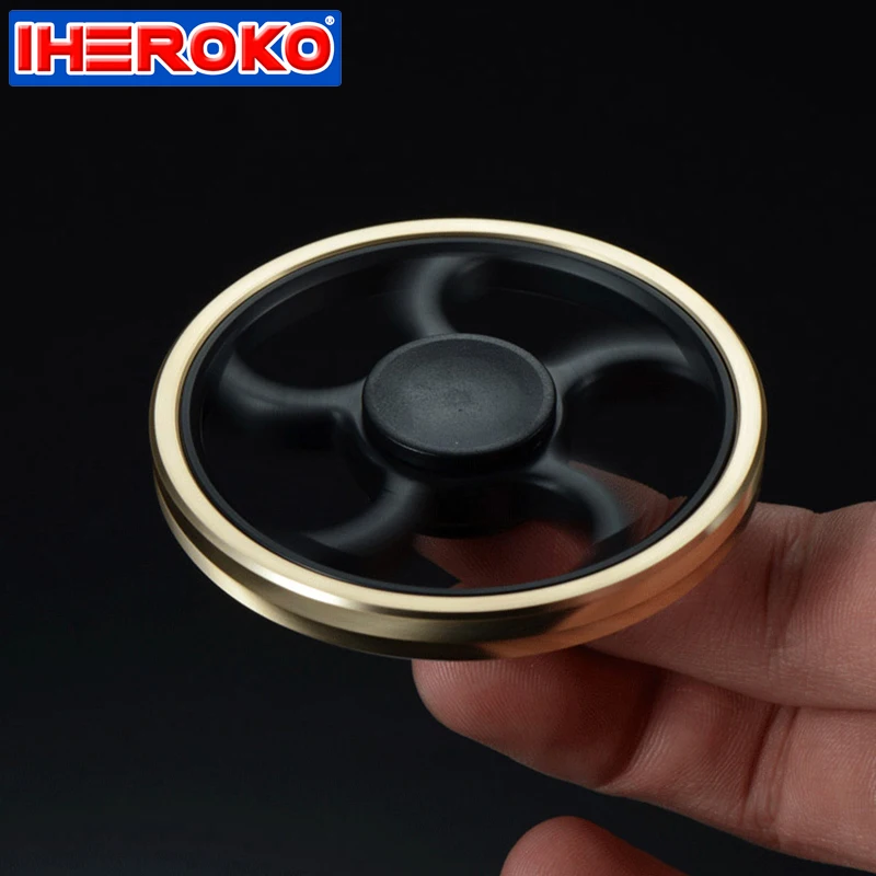 

Hand Spinner Round Fidget Gyro Torqbar Brass Finger Toy EDC Focus ADHD Autism Wheel Shape Hand Spinner Reduce Stress Tool