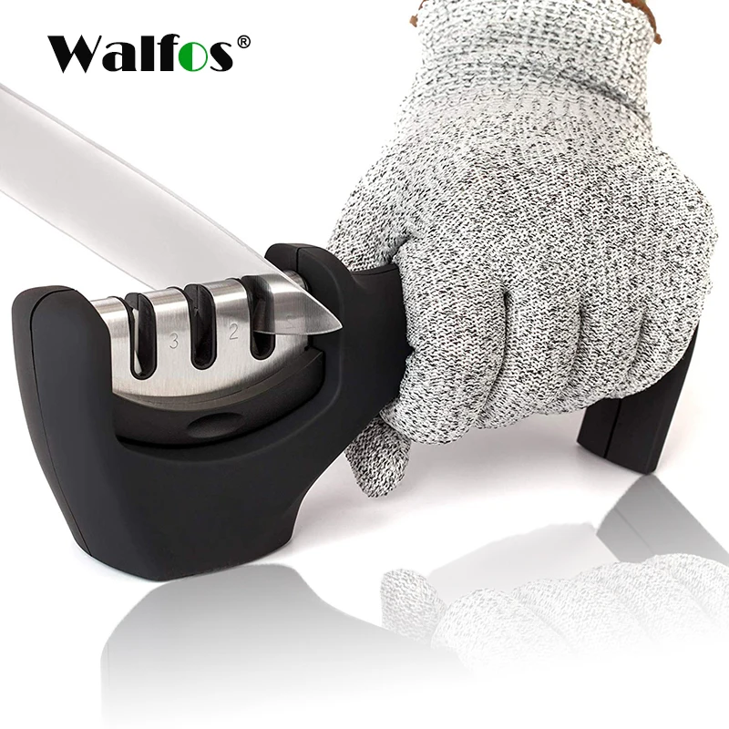 

WALFOS Professional Knife Sharpener Stainless Steel Ceramic Knife Sharpening Stone Tungsten Steel Diamond Sharpener Kitchen Tool