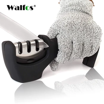 

WALFOS Professional Knife Sharpener Stainless Steel Ceramic Knife Sharpening Stone Tungsten Steel Diamond Sharpener Kitchen Tool