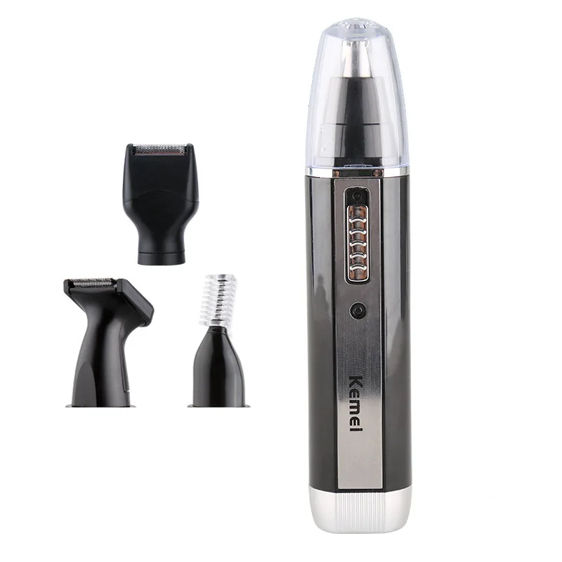 Kemei KM 6630 4 в 1 триммер для носа бровей волос бороды Аккумуляторный и ушей с храмами