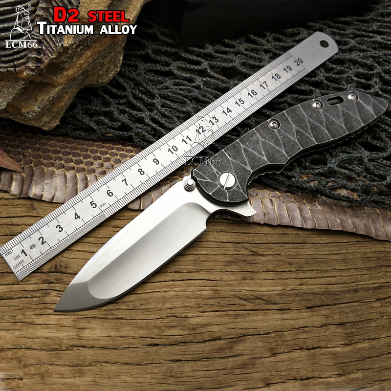 LCM66 XM-18 tactical folding knife Custom made D2 Blade Titanium Alloy Handle Folding Knife Outdoor camping hunting Knives tool LCM66 XM-18 tactical folding knife Custom made D2 Blade Titanium Alloy Handle Folding Knife Outdoor camping hunting Knives tool