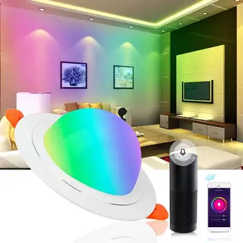 

AC 85-265V White 7W RGB+W Smart WIFI LED Ceiling Light Voice APP Control Lamp