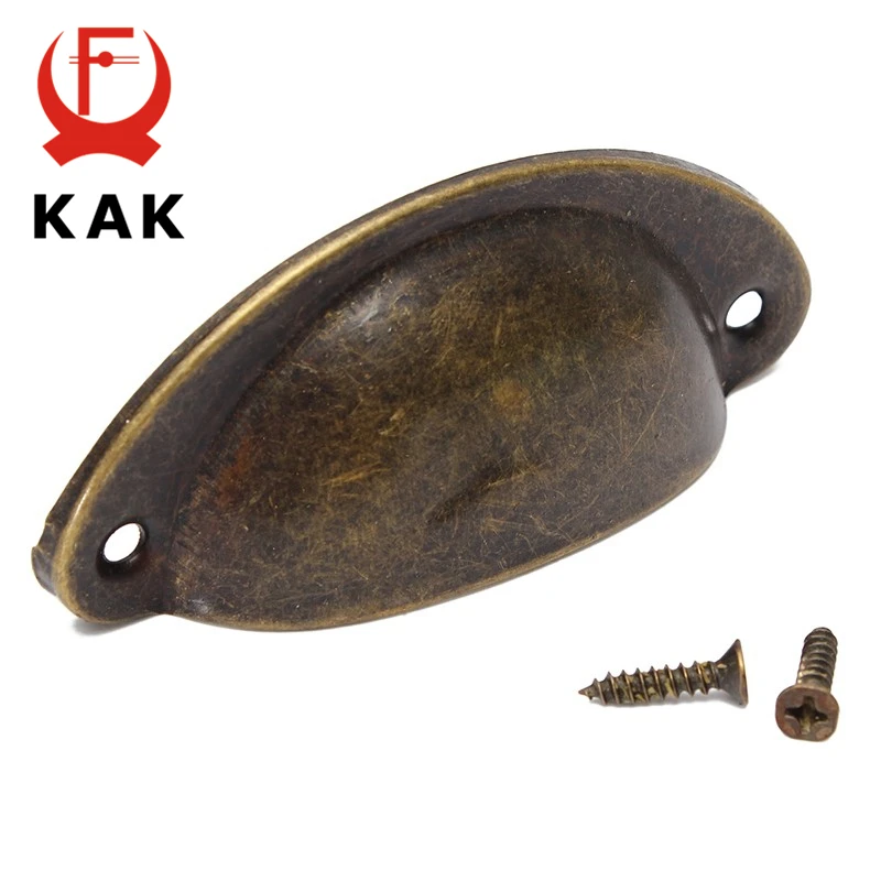 20PCS Retro Metal Kitchen Drawer Cabinet Door Handle And Furniture Knobs Hardware Cupboard Antique Brass Shell Pull Handles