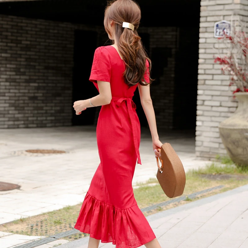 Boho платья женские сексуальные с квадратным воротником короткие бантом бутон Vestido