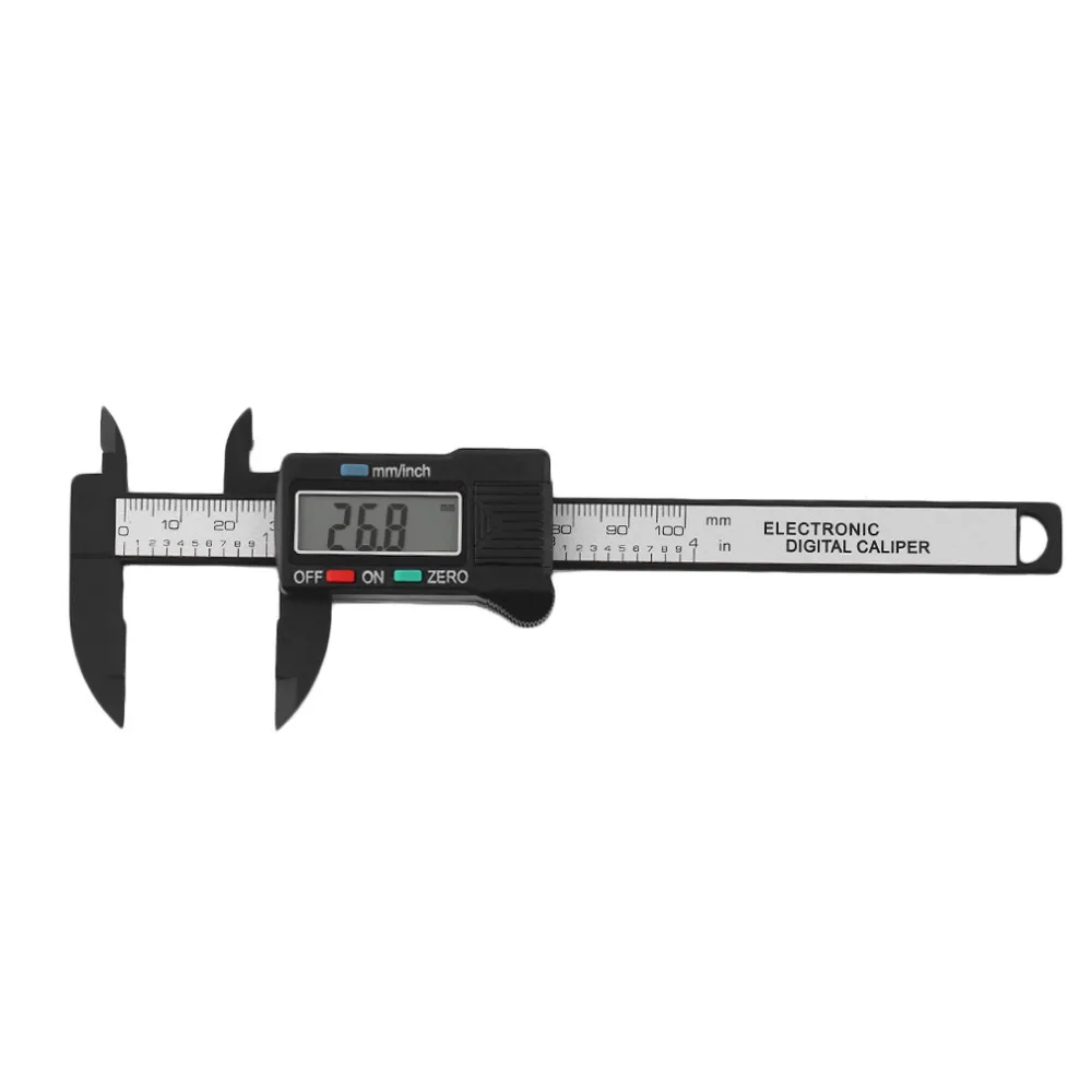 

Mini Digital Caliper 0-100mm/0.2mm Carbon Fiber Composites MM & Inch Vernier Caliper Measuring Tools Measure Accessories