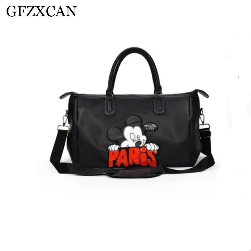 

Korean version of the large-capacity travel bag hand luggage bag Mickey pattern waterproof lightweight sports gym bag