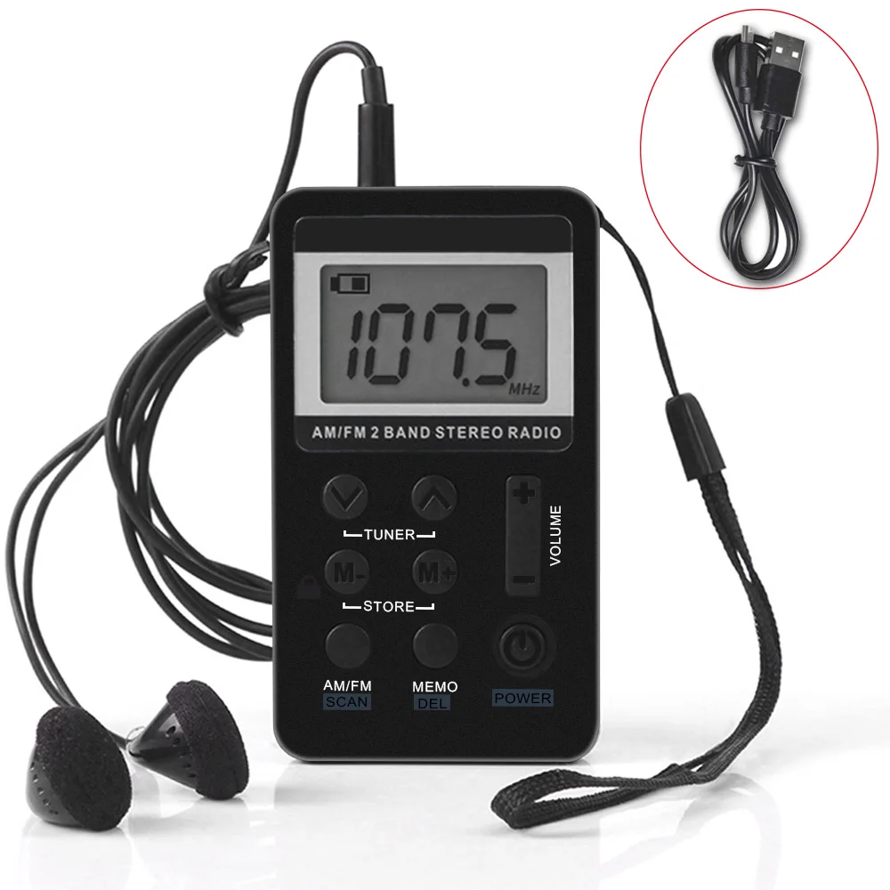 Портативные радиоприемники AM/FM цифровые с USB Mp3 музыкальный плеер мини