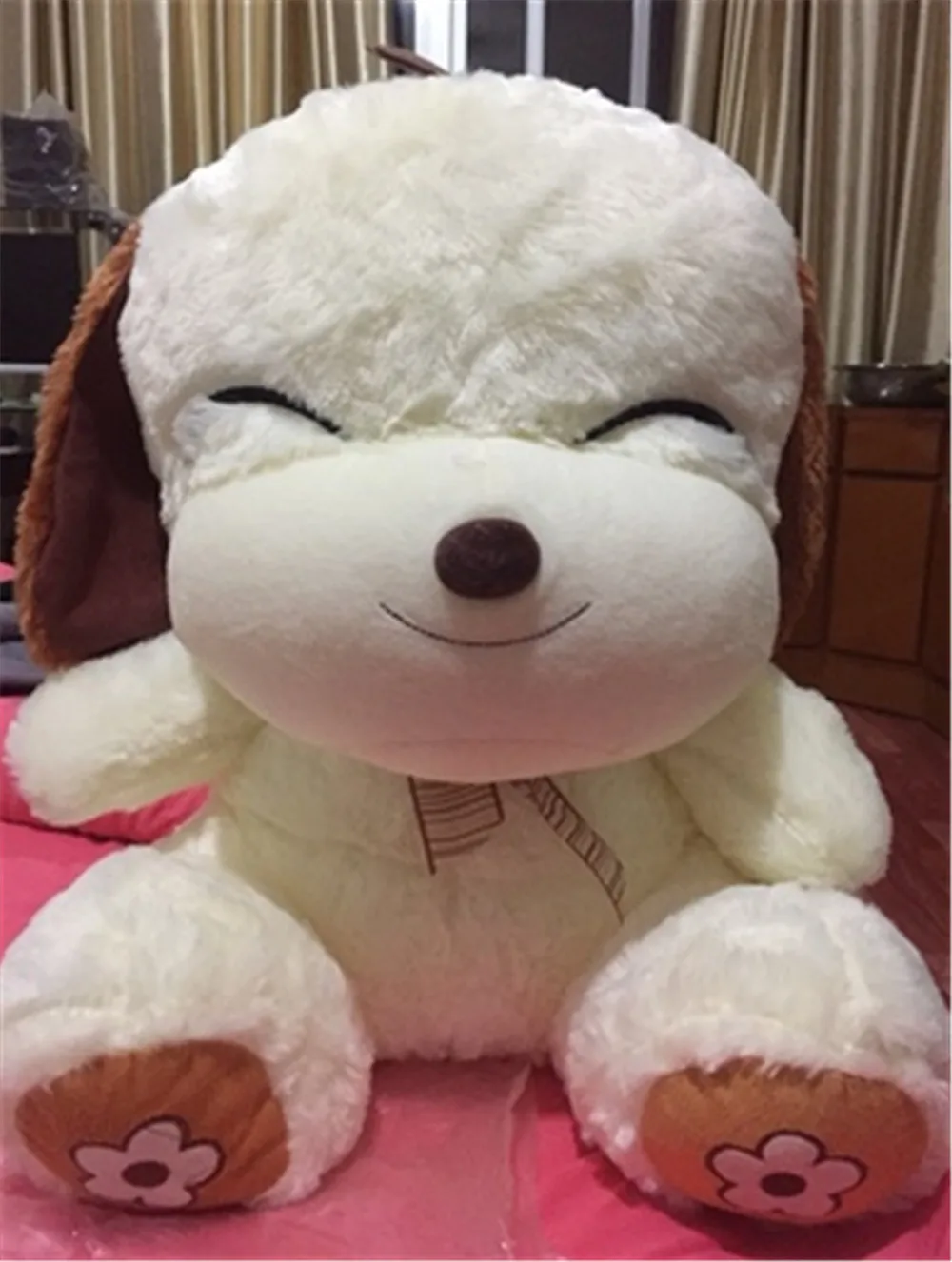 Fancytrader 80cm Big Soft Cartoon Smiling Dog Plush Toy  Giant Baby Play Dolls Sleeping Pillow Nice Gift 2