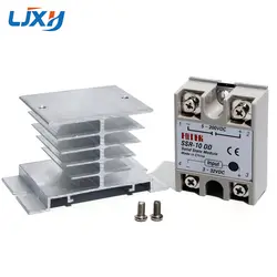 LJXH Solid SSR твердотельное реле с радиатором 10DD 25DD 40DD 75DD 100DD 3-32VDC вход/5-200 V Выход постоянного тока