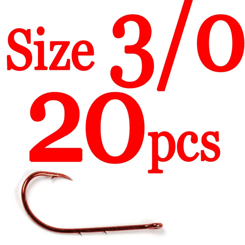 Wifreo 20 шт./пакет красный Baitholder Крючки с высоким содержанием углерода Сталь держатель приманки рыболовный крючок никель Цвет рыболовные крючки Размеры на возраст 2 4 6 8 10 лет - Цвет: 20pcs size 3L0