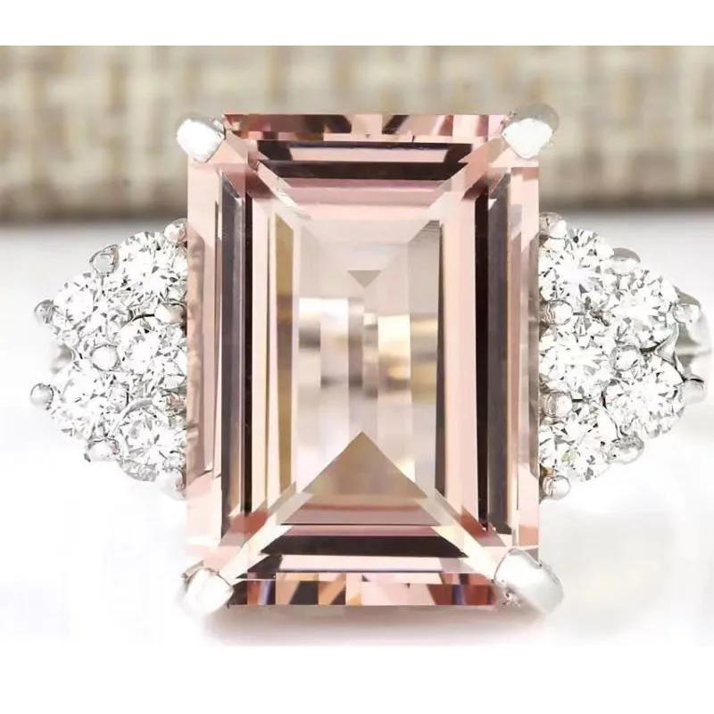 

ZORCVENS Big Golden CZ Cubic Zircon Stone Silver Rings for Women Fashion Jewelry Valentines Day Gift