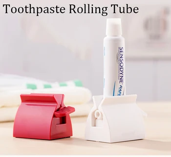 

2018 1Pcs Convenient Toothpaste Rolling Tube Toothpaste Squeezer Stand Holder Bathroom Accessories High Quality Tool