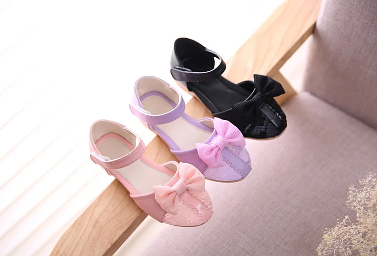 2016 Новые летние сандалии. Детская обувь с бантом Обувь для девочек принцесса Обувь