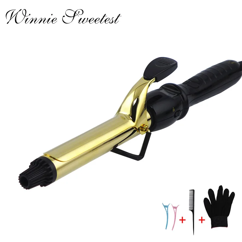 

D2 hair curler Golden Ceramic Coated Plate 25mm 28mm 32mm Professional Tapered Curling Iron Styling Tools