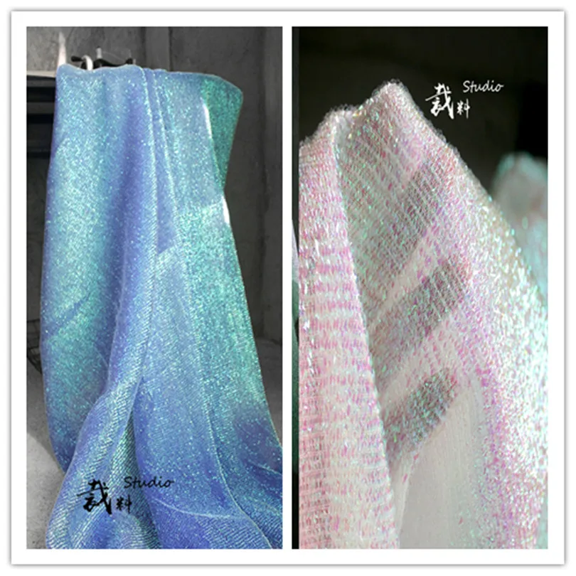 

45cm*140cm/piece Original fantasy color fabric designer mesh fabric ladies lace stage background diy fabric