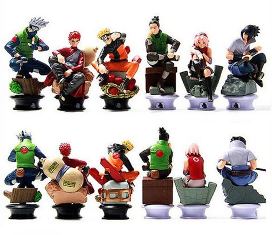 6pcs Naruto action figures dolls Chess set 2016 New PVC Anime Naruto