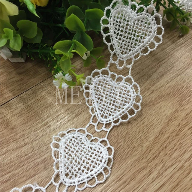 2 Yards Embroidered Lace Edge Trim Wedding Ribbon Applique Sewing Craft DIY