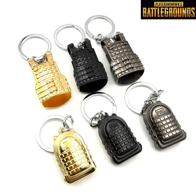 

PLAYERUNKNOWNS BATTLEGROUNDS Keychain PUBG Key Ring Level 3 Backpack Model Metal Men Car Women Bag Key Chain Pendant Jewelry