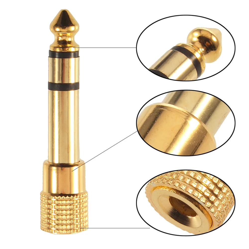 

High Quality 1Pc 6.5mm 1/4"Male plug to 3.5mm 1/8"Female Jack Stereo Headphone Audio Adapter